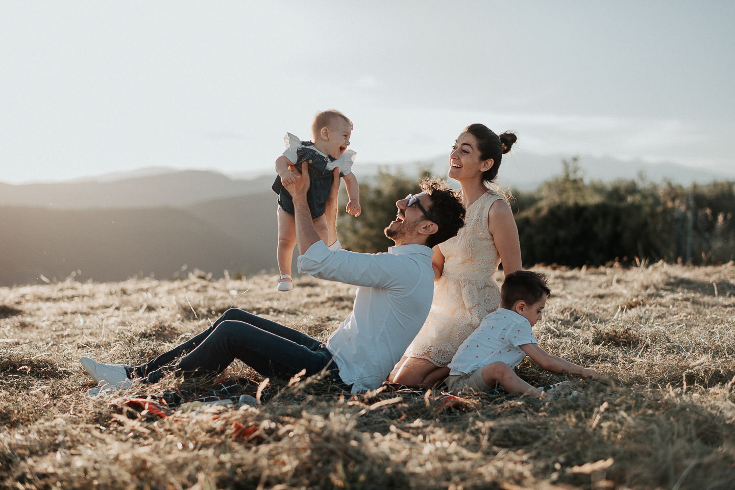 Foto famiglia sui colli di verona