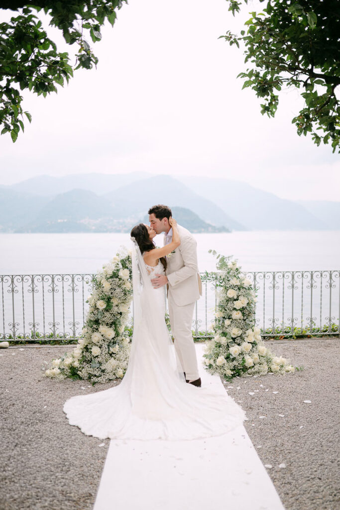 Couple portrait with scenic background
