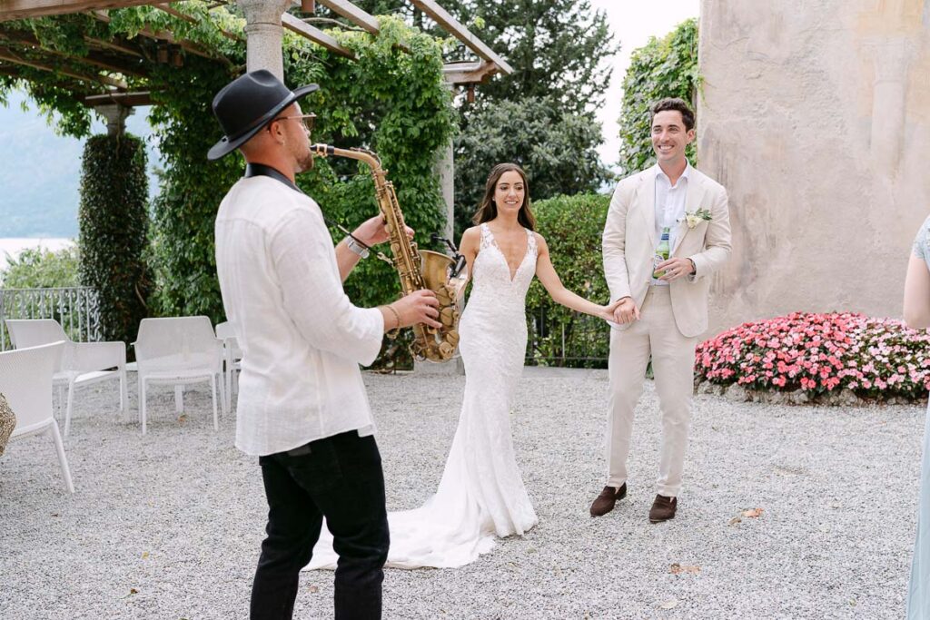 Couple dancing during reception
